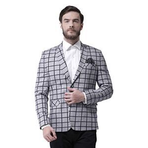 NWOT Elie Balleh Embroidered Plaid Men's Blazers - Sports Jacket Men XL 36-38